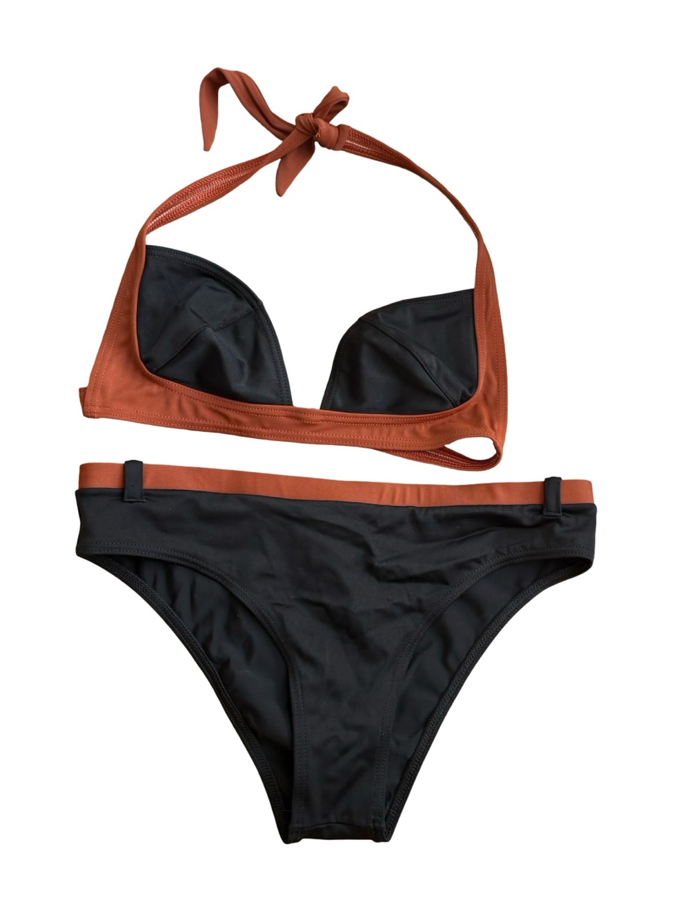 Piedras Made in Italy Black Rust Orange Bikini Size‎ 2